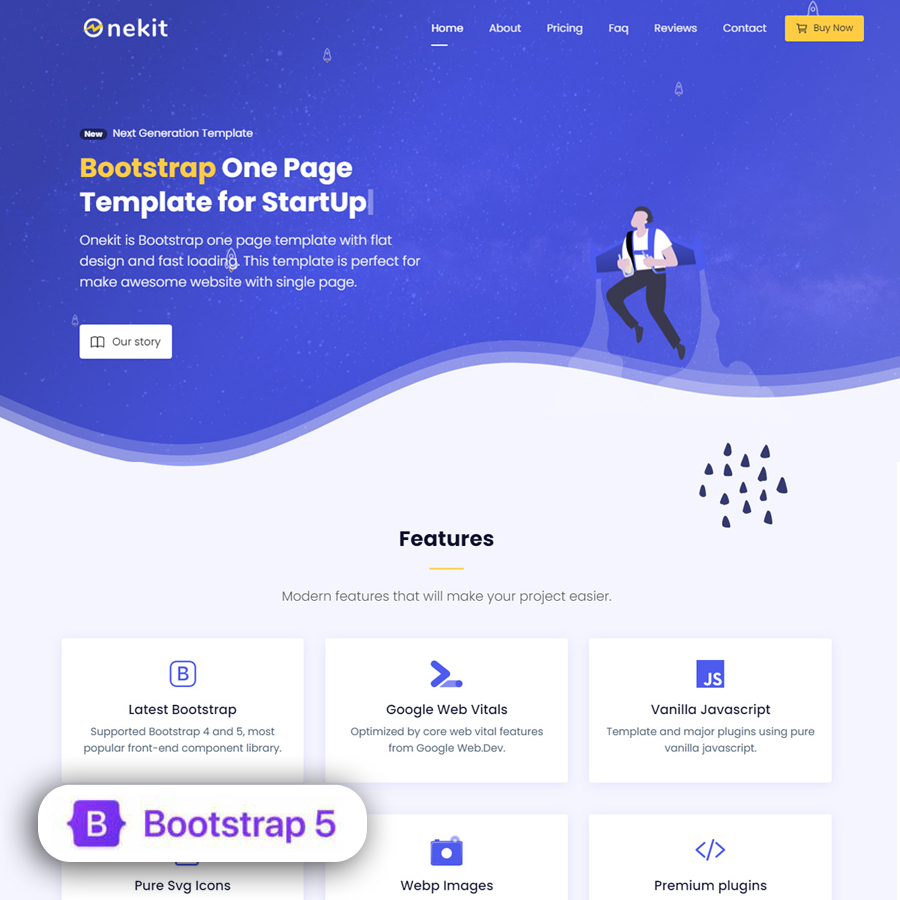 Onekit Bootstrap One Page Template Made Themes